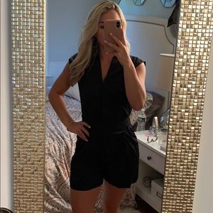 LOFT Black Silk Romper